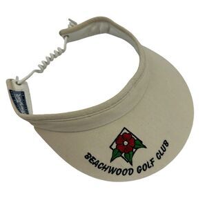 VINTAGE Town Talk Tan Visor BEACHWOOD GOLF CLUB Hat Golf Made in USA